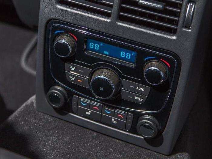 Back seat passengers get their own set of HVAC controls. Our test car came with four-zone climate control.