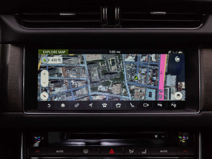 For instance, the widescreen map display is beautifully rendered. The system also features Apple CarPlay and Android Auto capability.