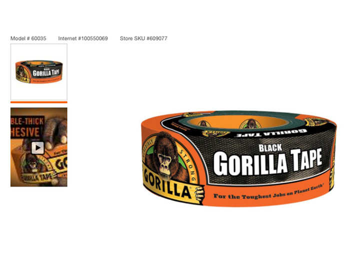 Gorilla Tape is only slightly less expensive on Amazon — it