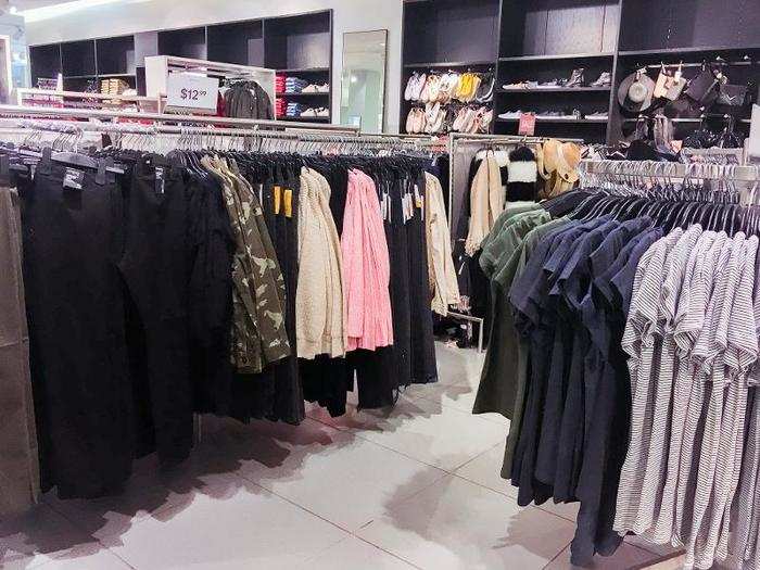 Clothes for every season and occasion were next to each other.