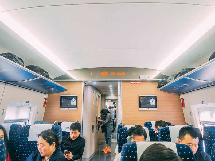 The train got up to around 200 km/h (124 mph) within minutes of departure. At that speed, it