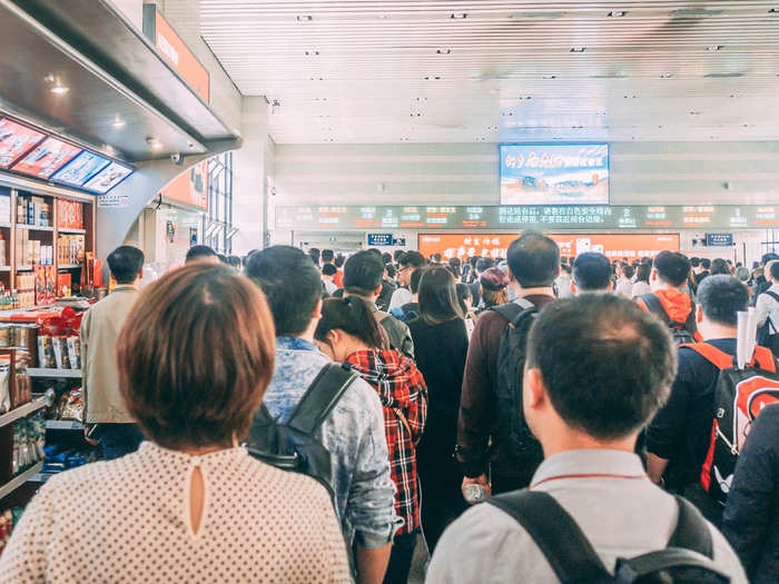 By comparison, Beijing West was very cramped. And the Friday afternoon train for Xi