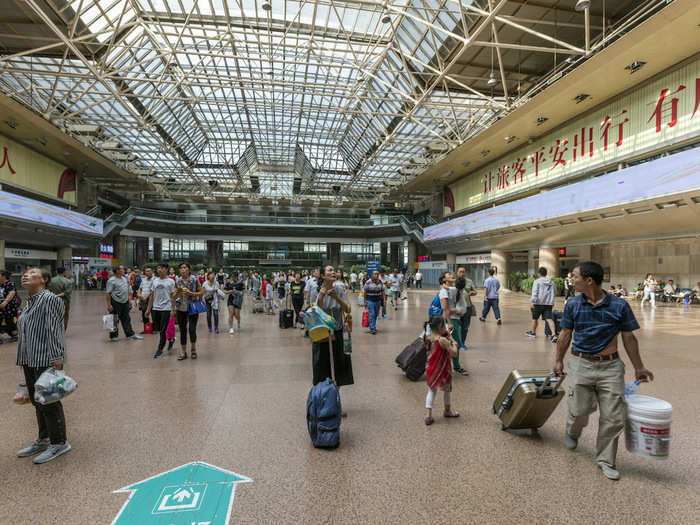 To enter the station proper, you have to present your ticket and passport (or Chinese national ID) and put your bags through an x-ray machine and step through a metal detector. All of that security happens right at the entrances, which gives a nice peace-of-mind considering recent terror attacks in transit hubs across the world.