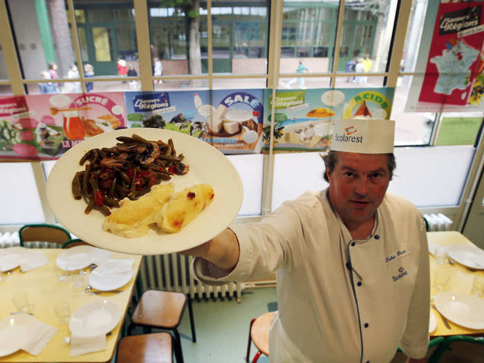 French school kids are also introduced to many grown-up foods at a young age.