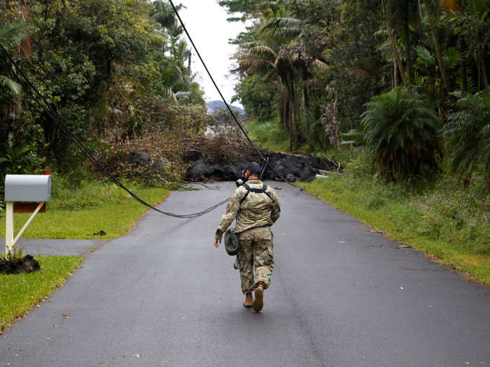 Lava flows have destroyed houses, roads, and even downed power lines.