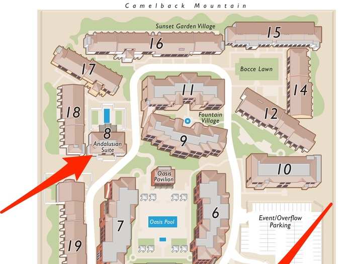 It also has two presidential suites: the Andalusian suite and the Camelback suite, named for the mountain the resort overlooks.