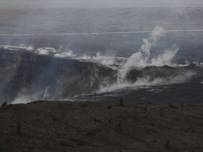 Geologists are warning that the Kilauea volcano could shoot out large boulders and ash out of its summit crater.