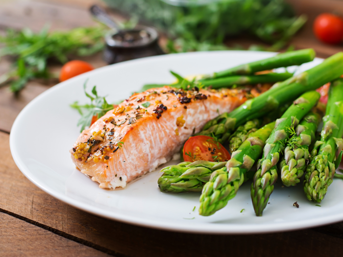 What I love about the Mediterranean diet is that it includes many full-fat, delicious items that former diet fads have shunned, like avocados, olive oil, nuts, and fatty kinds of fish like salmon. You can eat eggs in moderation on the plan too.