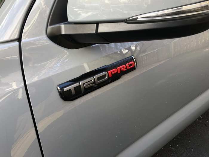 No stickers, but a bit of TRD Pro badging.