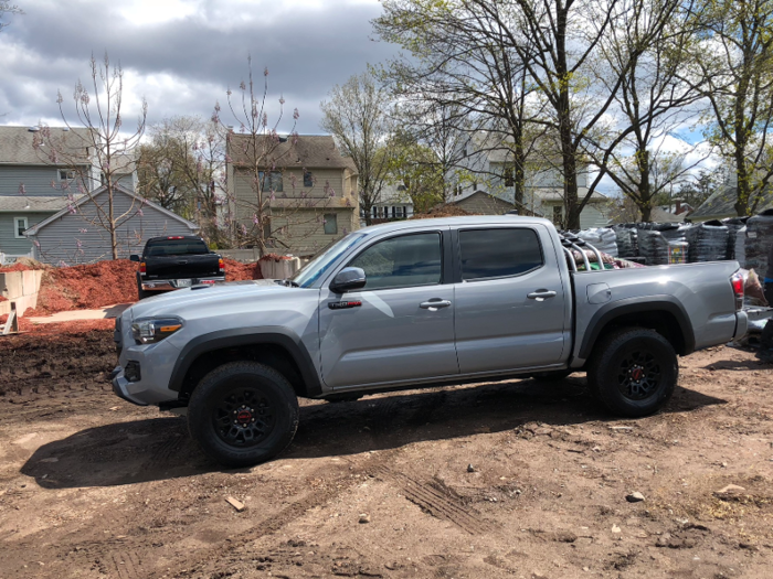 The Taco TRD Pro looks about the same as the TRD Sport I tried out, purposeful and utilitarian. But it has rear doors and a shorter bed.