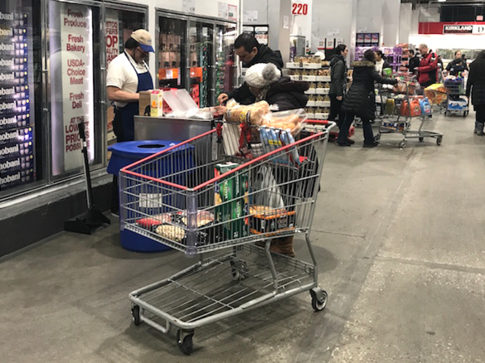 An employee witnessed dairy-related violence in a Costco