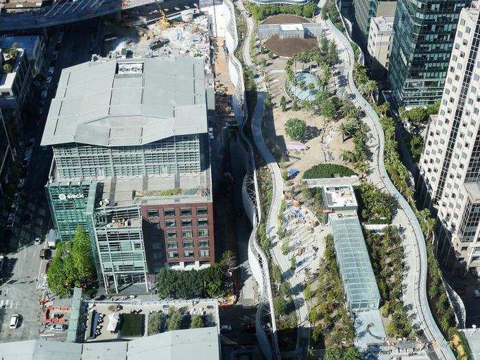 Salesforce employees next door and the building