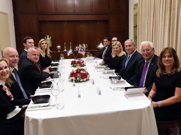 The US officials also had to an intimate dinner at the Netanyahu residence that evening.