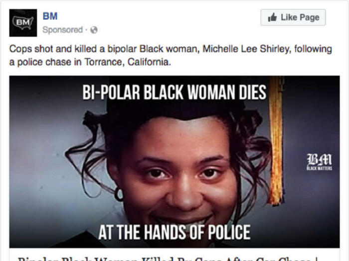 The most common kind of ads created by the Russian troll farm were about police brutality, and the deaths of African-Americans at the hands of police officers.