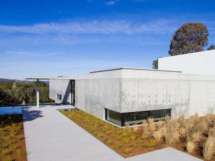 The sides of the house that face the street are solid, for the sake of privacy.