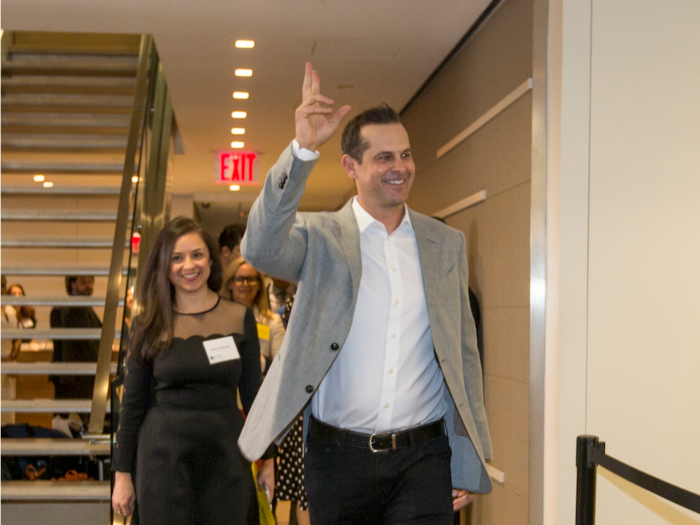 Aaron Boone, manager of the New York Yankees, walked in with a wave.