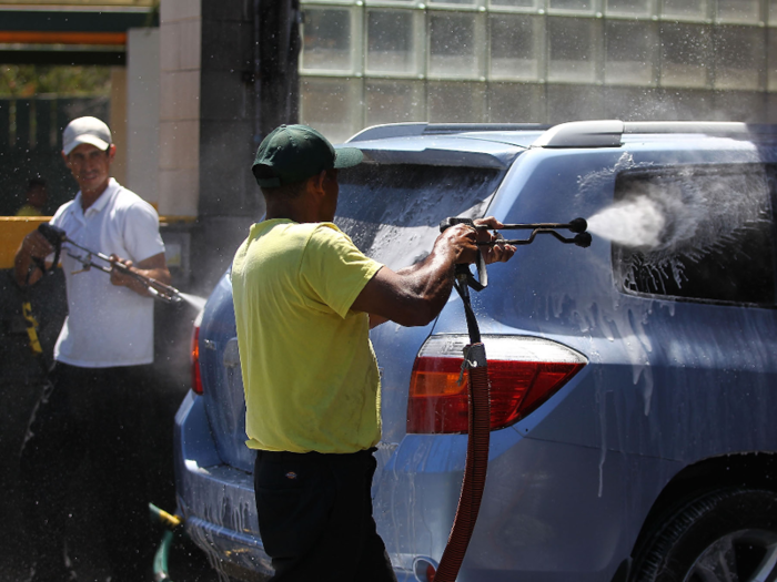 Car wash employees