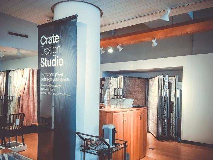 Crate & Barrel also had a custom design center where shoppers can customize the color, size, and other features of the furniture they