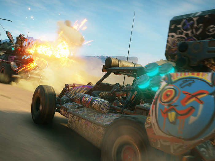 Like "Mad Max" and "Waterworld" before it, the post-apocalypse of "Rage 2" also includes patchwork technology scavenged from pre-apocalypse times.