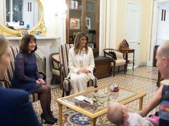 Trump tends to hold meetings with small groups of people in her office in the East Wing.