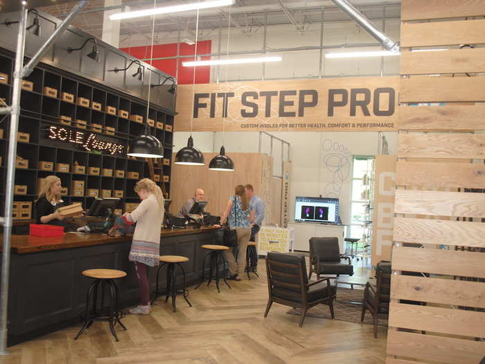 At the Fit Step Pro station, shoppers can get custom insoles, with over 25 options for the perfect fit.