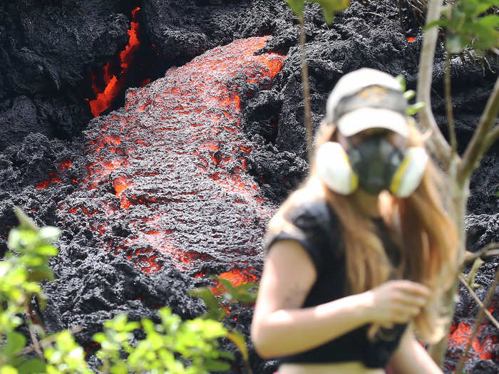 In some areas, the lava is piled up over 40 feet thick.