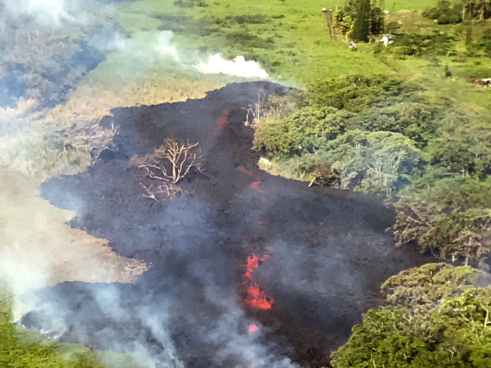 Lava flows can quickly scorch everything in their path.