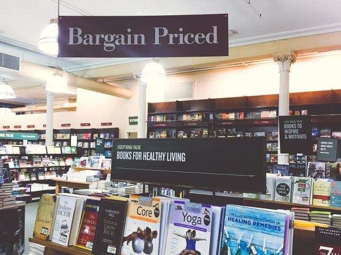 Barnes & Noble had a bargain-priced books section selling hardcover and paperback books from all genres for under $10.