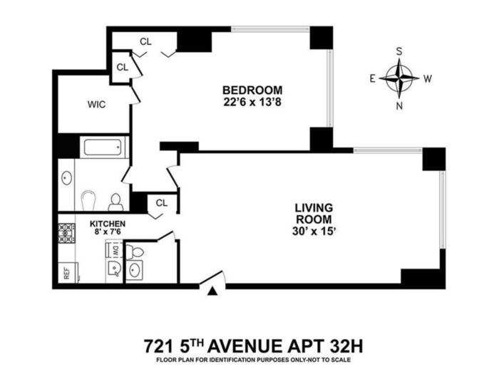 We reviewed several "H" floor plans on different floors of Trump Tower, and they all seem to follow this setup.