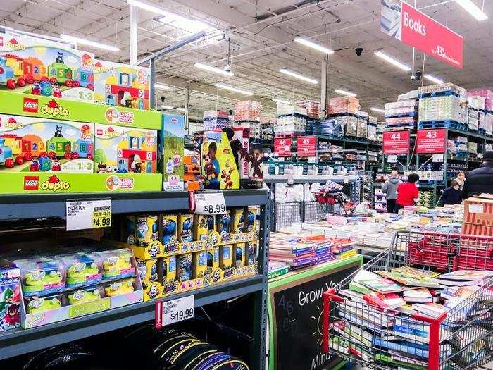 While the aisles were clearly labeled, there was still a pretty random product assortment. Toys and books were right next to the gardening supplies.