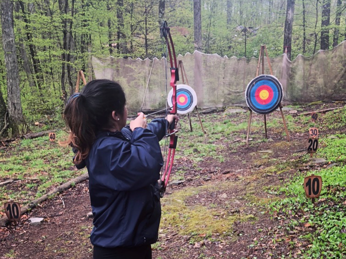 The next morning was also free for whatever activities you wanted to do. My best friend and I decided to try our hand at archery. She got a bullseye. Me, not so much.