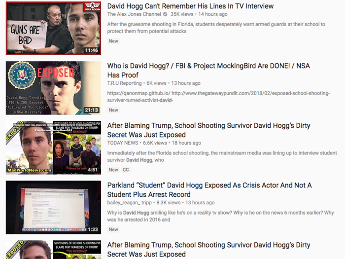 Not long after "Demonetization Day," many advertisers were shocked to find that YouTube was being used to spread conspiracy theories about the Parkland school shooting, with the videos garnering hundreds of thousands of pageviews.