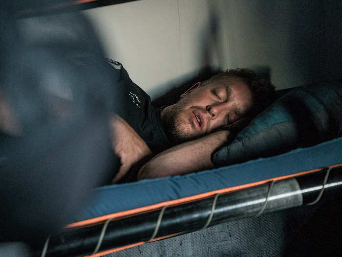 The sailors usually only sleep for 3 or 4 hours between shifts, Carlin said.