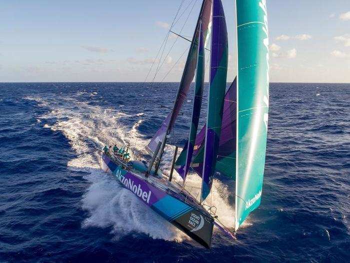 The boats can reach speeds of up to 25 knots, or almost 30 miles per hour, in prime sailing conditions. The vessels can also "surf" down large waves, breaking 30 knots.