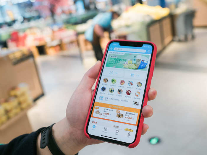 In order to shop at Hema, you have to download the app, which logs all of your purchases, saves your preferences and delivery address, and allows you to pay with Alipay, Alibaba