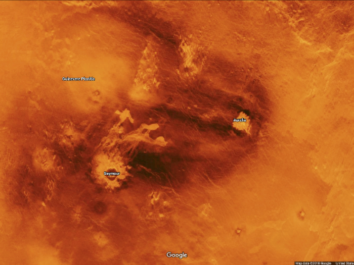 All of the imagery for Venus, as well as the other planets and moons, was provided by NASA, with the map data provided by Google.