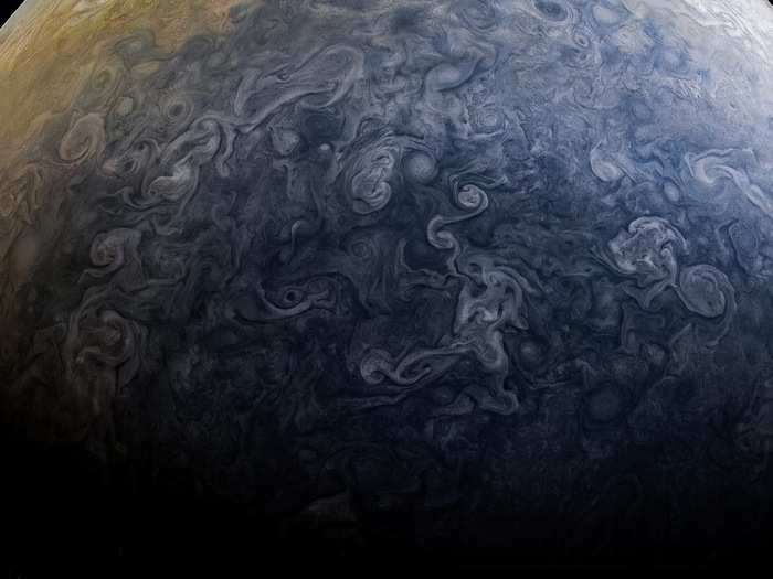 Juno sent this shot of Jupiter