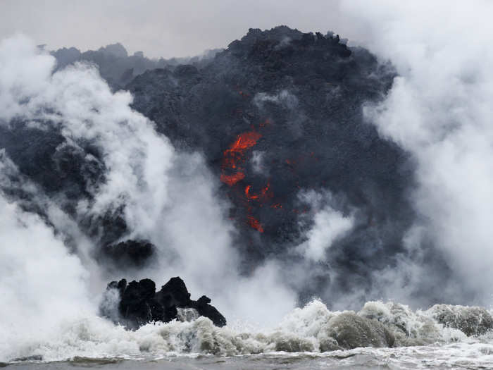 USGS geologist Janet Babb told Reuters that laze plumes from the Kilauea eruption could extend as far as 15 miles