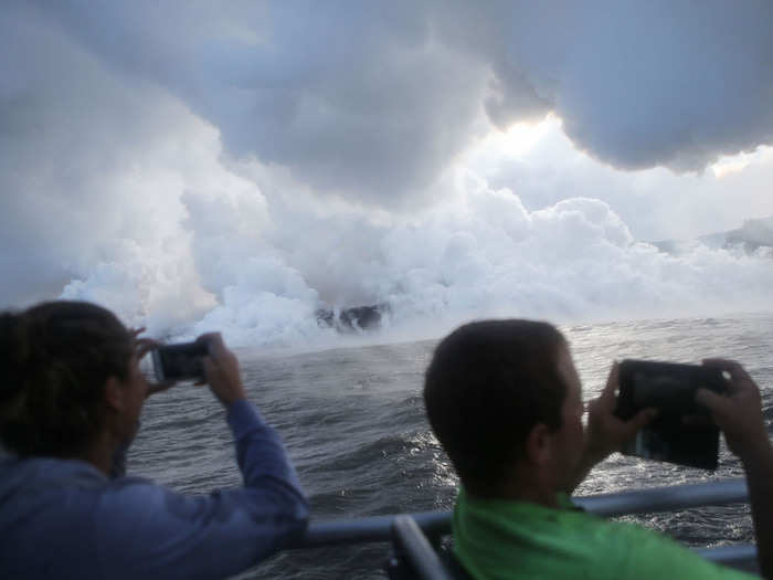 When the lava enters the ocean, it creates new hazards for marine life and local residents.