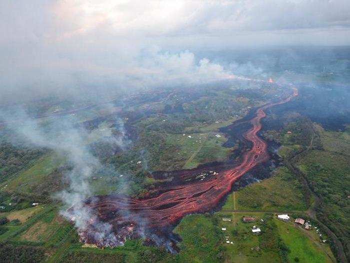 Lava flows can quickly scorch everything in their path.