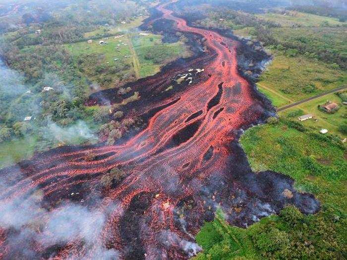 More than 20 active fissures have broken open, oozing lava all over the Big Island and into the Pacific Ocean.