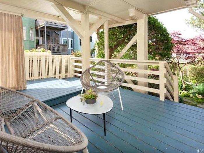 A shared breezy patio is also included, with cozy furniture to match.