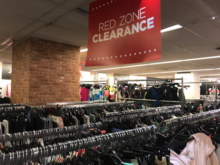 There was a ton of clothing in the clearance section.