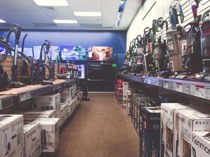 It took me a while to find the electronics department. It was shoved into a corner on the third floor, surrounded by vacuums and microwaves.