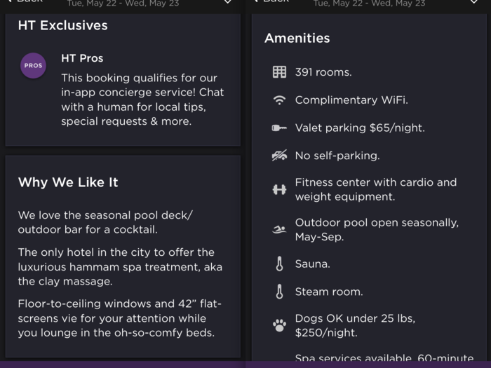 The amenities were more clearly listed than they were on Airbnb. Instead of just icons, everything was clearly written out.
