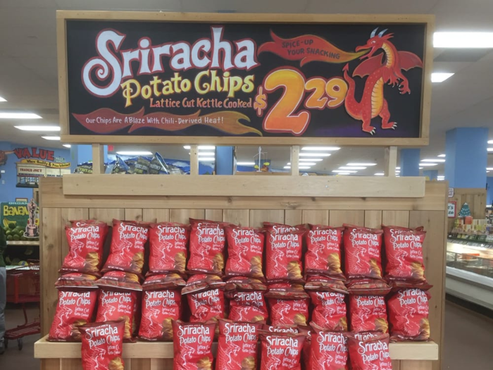 Sriracha chips, a crunchy vegan option