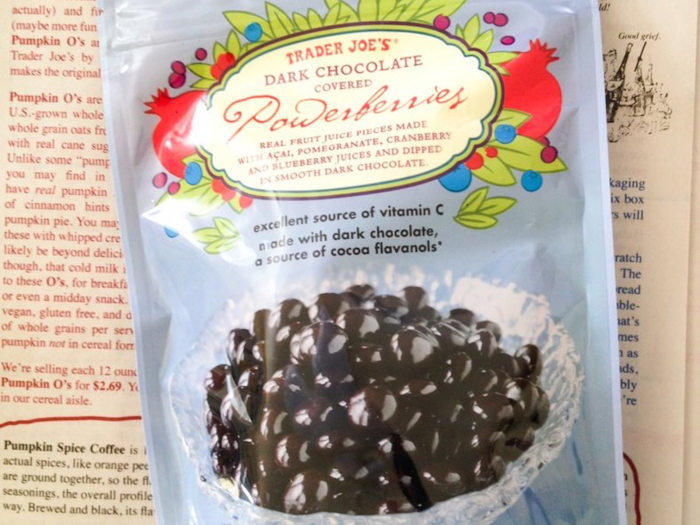 Chocolate-covered fruit snacks called Powerberries