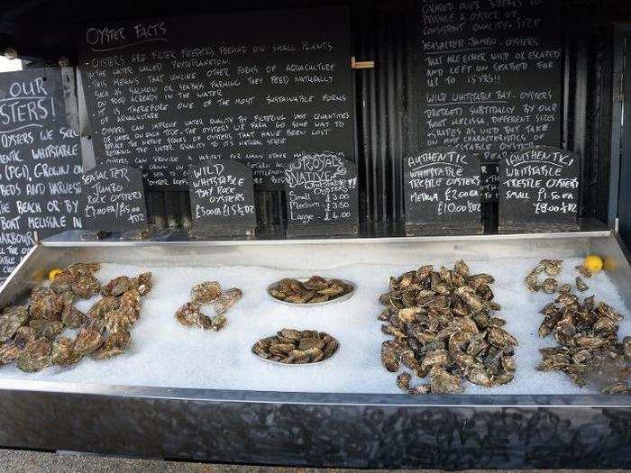 Get giddy on fresh rock oysters in Whitstable, England.