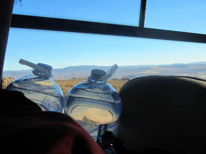 Most years, groups to Cape Town drink tap water, but we were instructed to purchase three-gallon water bottles. Between the 12 of us, we went through about five big bottles per day. The average American family uses 300 gallons of water a day.