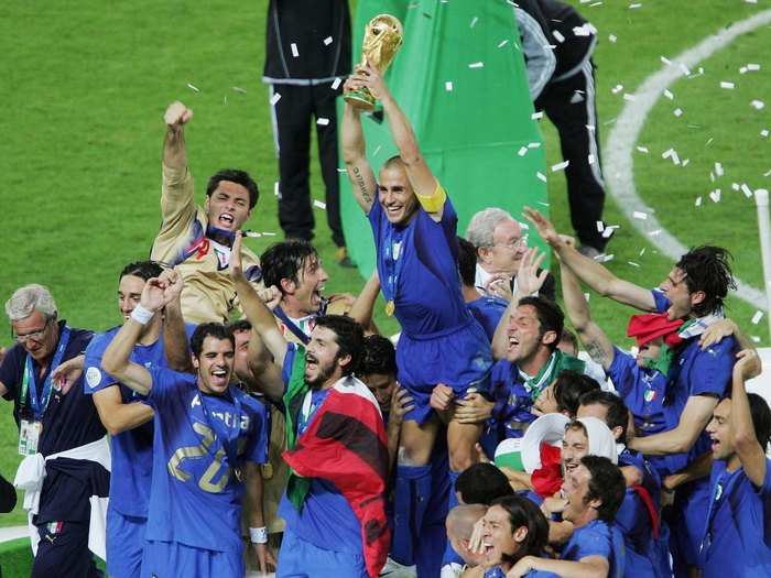 France took Italy into a sudden death penalty shoot-out, but the Italians prevailed and claimed a fourth trophy in 2006.